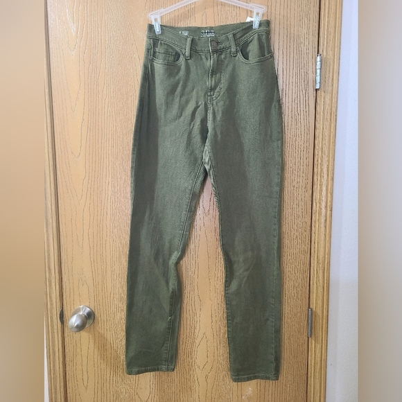 a.n.a Denim - Ana Vintage 90s Style High Rise Straight Leg Olive Army Green Jeans
